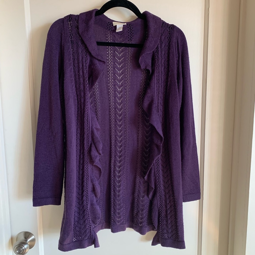 Chico’s Purple Knit Cardiagn